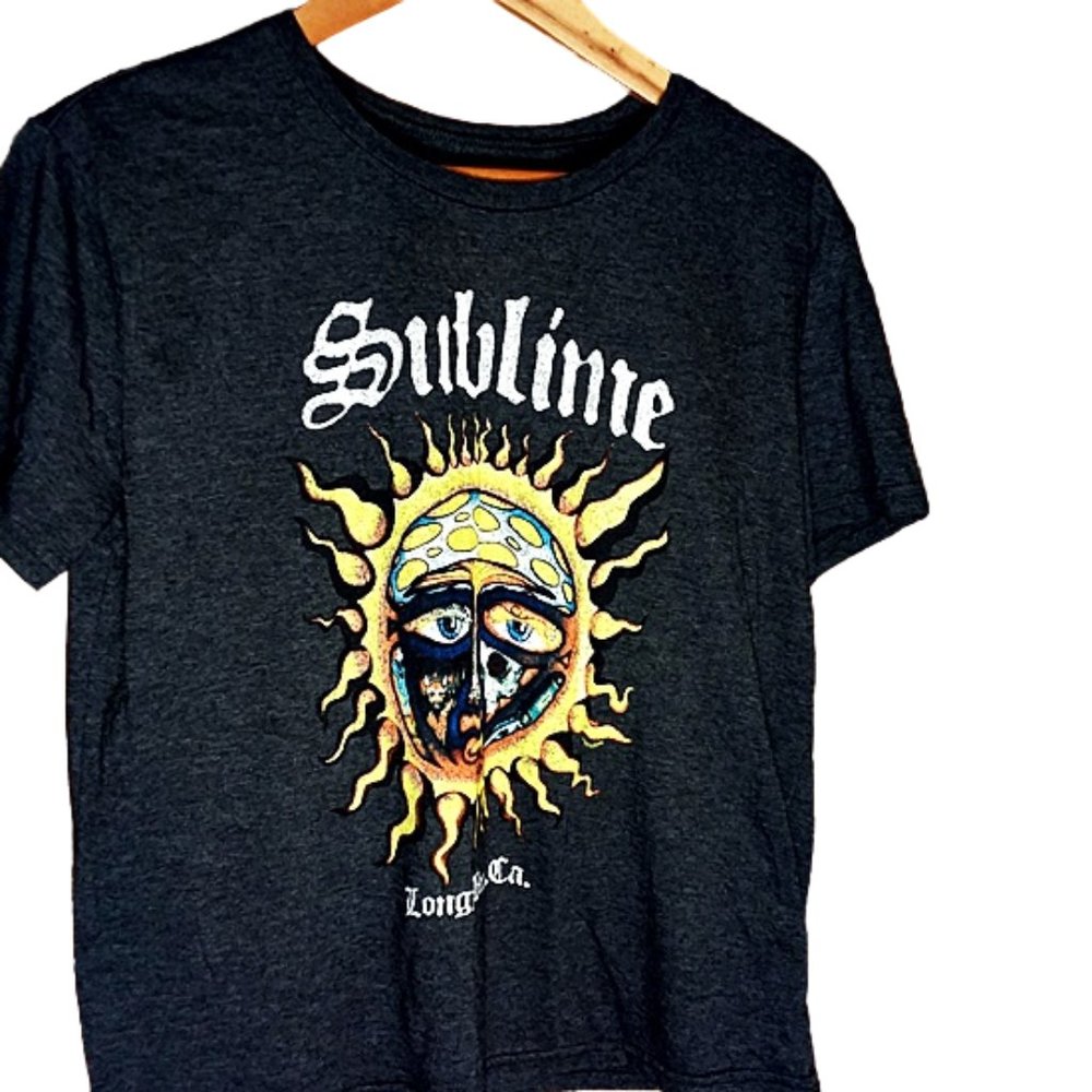 SUBLIME Long Beach Ca. GRAY Colorful SUNSHINE Graphic BAND TEE T-Shirt L